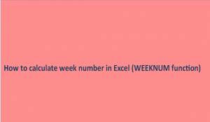 excel calculate week number